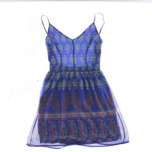 Sage Dress  Empire Midi Womens Sz S Boho blue